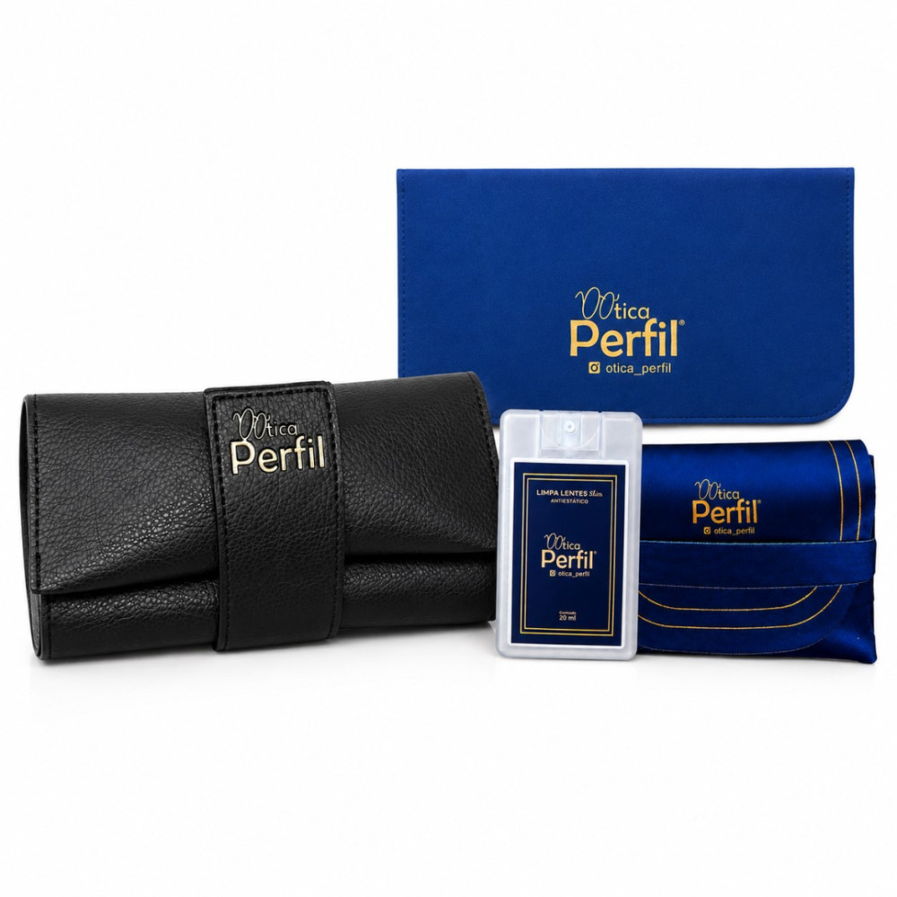 Estojo Porta Óculos + Kit Limpa Lentes Slim