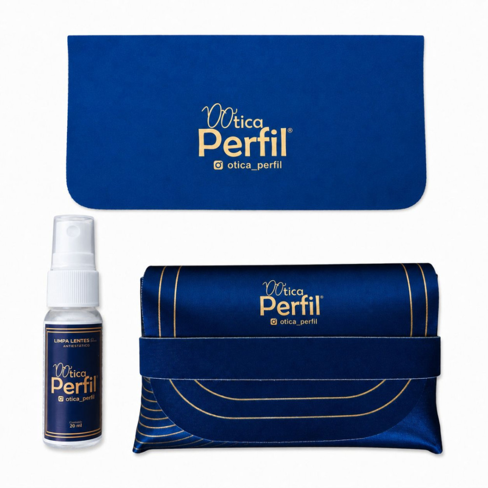 Kit limpa lentes - Spray + Flanela + Estojo Organizador